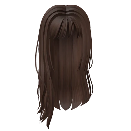 Messy Long Straight Brown Hair w/ Bangs