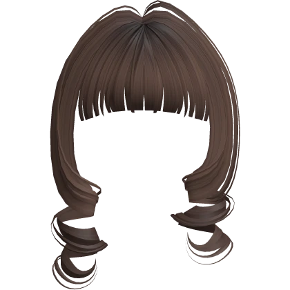 Kawaii Loose Swirly Curly Bangs (Brown)