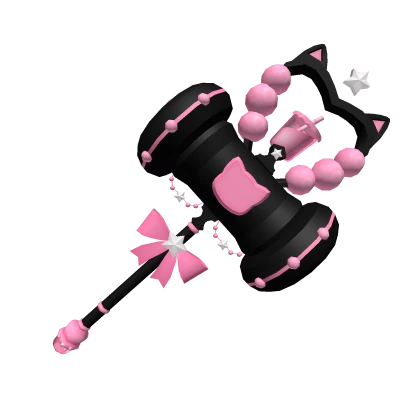 Adorable kawaii dark kitty hammer