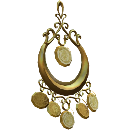 Gold Gaian Temprit Coin Hoop Earrings