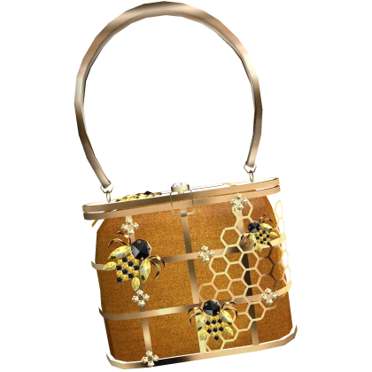 Gold Queen Bee Luxury Crystal Honey Hand Bag Purse