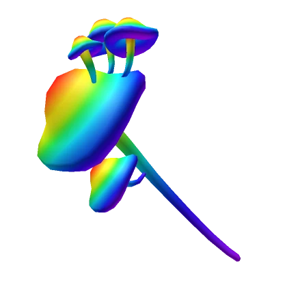 Tall Mushroom Cool Rainbow Staff