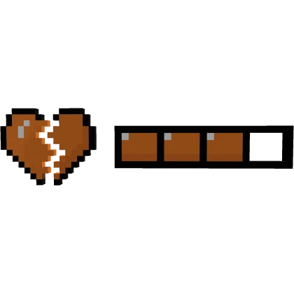 Orange Broken Heart 8-Bit Health HP Bar