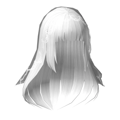 White Anime Hime Cut with Veil