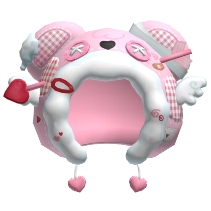 cutesy cupid pink bear patches cupid hood