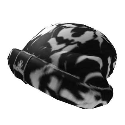 Black & White Tie Dye Slouchy Beanie