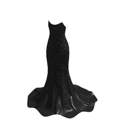 ♡ Strapless Pastel Floral Black Elegant Dress (V1)