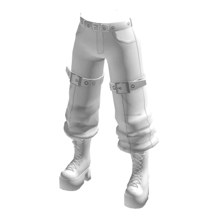 White Goth Boots and PVC Trousers