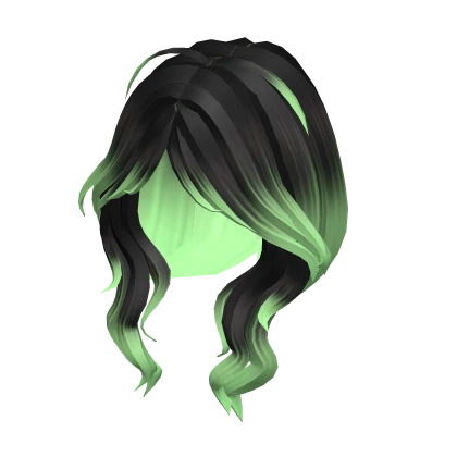 Wavy Anime Lush Layered Hair Black to Green