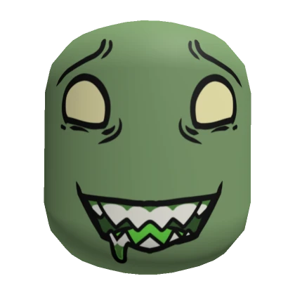 Worried Zombie Face [Moss Green]