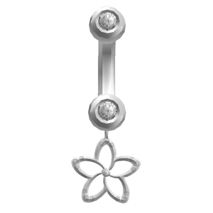 Flower Belly Ring Silver