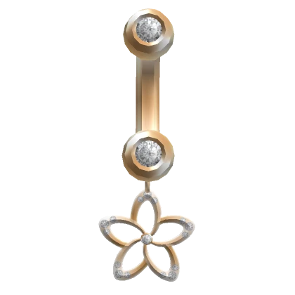 Flower Belly Ring Gold