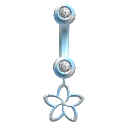 Flower Belly Ring Blue