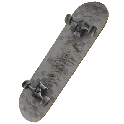 Ruined Skateboard w/ White Checkered Pattern