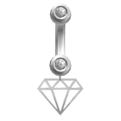 Diamond  Belly Ring Silver