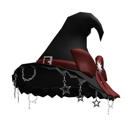 Dangling Star Witch Hat Red