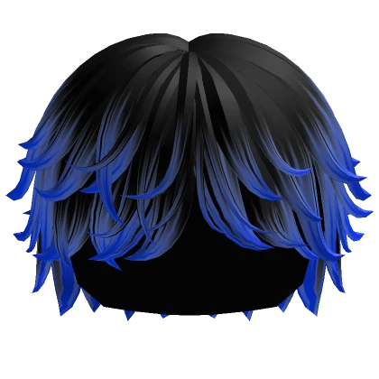 Black to Blue Messy Swept Fluffy Boy Hair