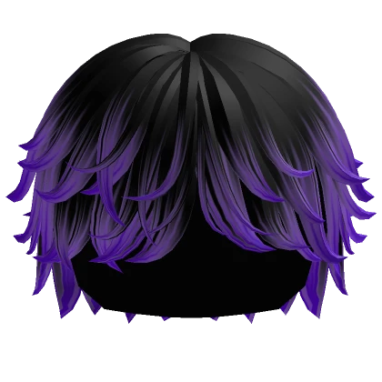 Black to Purple Messy Swept Fluffy Boy Hair