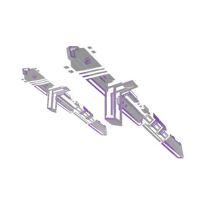 [1.0] Purple White Dual Waist Cyberpunk Sword