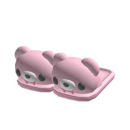 ♡ : evil bear cute slippers pink