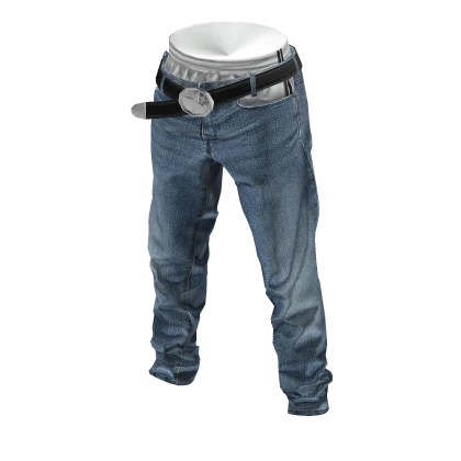 💗Y2K SAGGING SLIM FIT JEANS_SKY BLUE