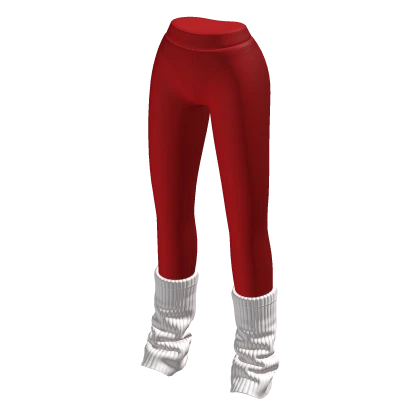 Red Leggings w/ White Leg Warmers