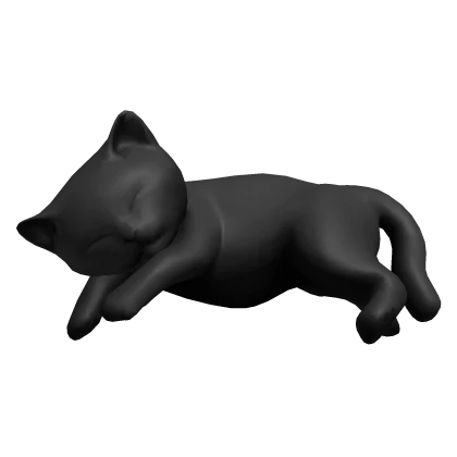 Cute Sleeping Cat - Black
