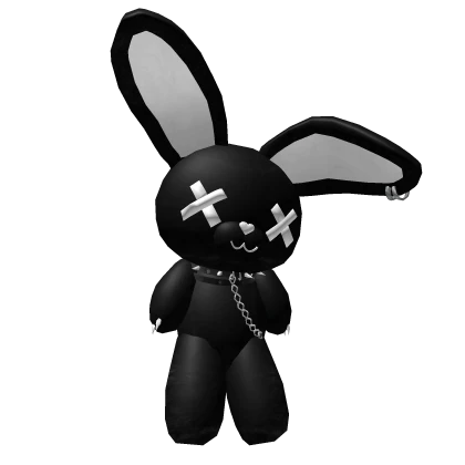 Huge Black Fluffy Bunny Plushie