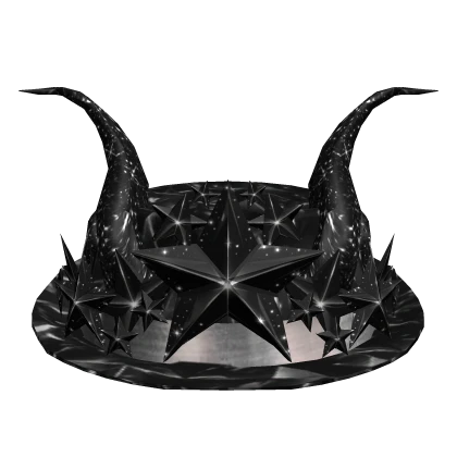 Black Sparkle Time Fedora + Crown + Horns 🖤