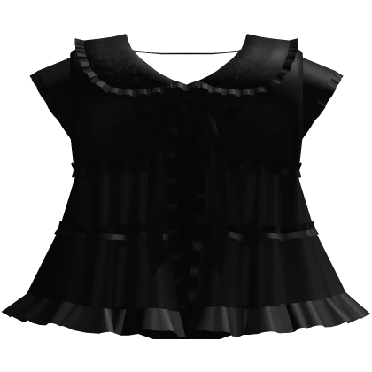 black gothic doll ruffled tiered lace collar dress