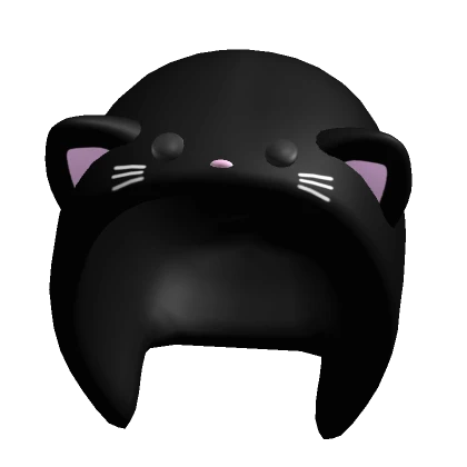 Cute Kitty Black Plushie Mask Hood