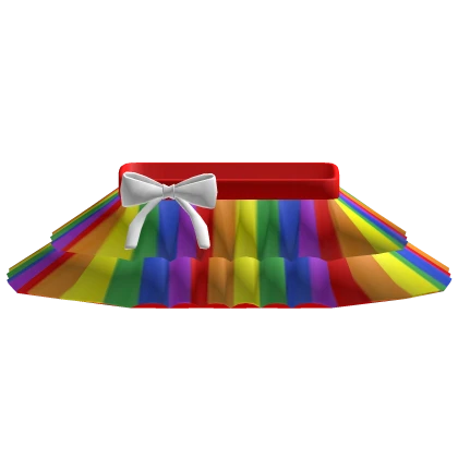 ✰ Rainbow Colorful Ruffled Skirt with Bow ✰