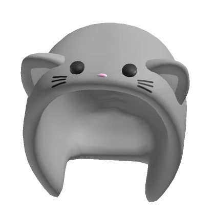 Cute Kitty Grey Plushie Mask Hood