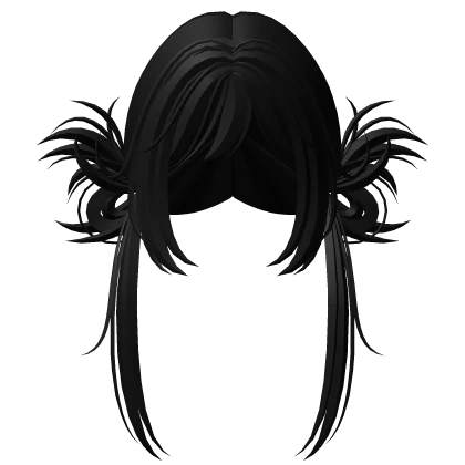 Y2K Rockstar Mini Buns w/ Pigtails in Black