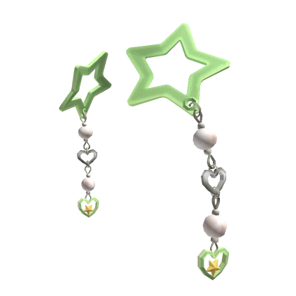 Green Heart Charm Starclips