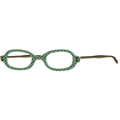 ♡ cute mint choco igari polka dot button glasses