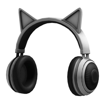 Kitty Ear Headphones Dark White