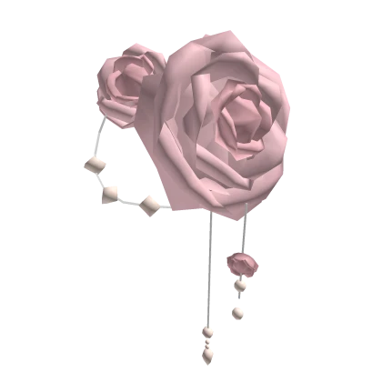 Elegant Pearl Floral Rose Headpiece in Pink (L)