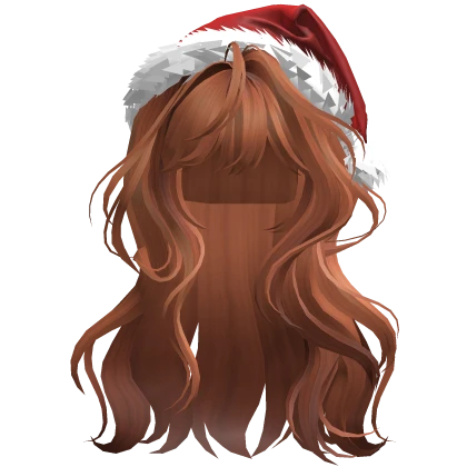 Ginger Wavy Hair w/ Santa Hat