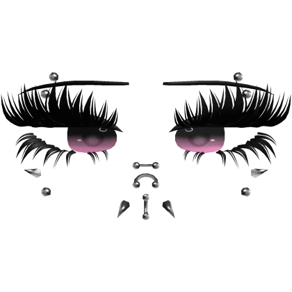 ♡ emotionless lashes w/ piercings (pink)