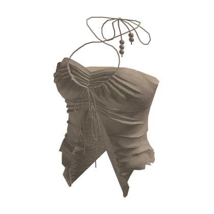 Ruched Halter Top Beige