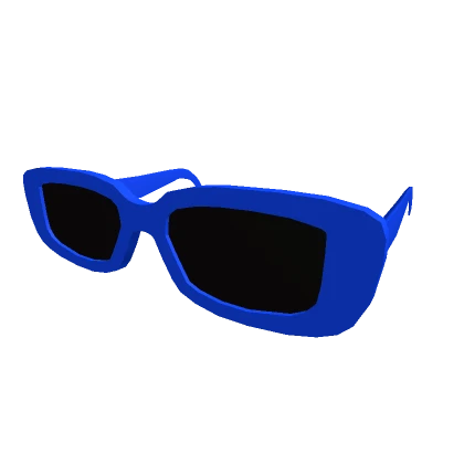 Rounded Y2K Dark Blue Glasses