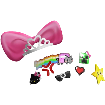 scene pink bow decora hairclips internet media 