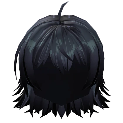 Messy Dark Blue Anime Hair