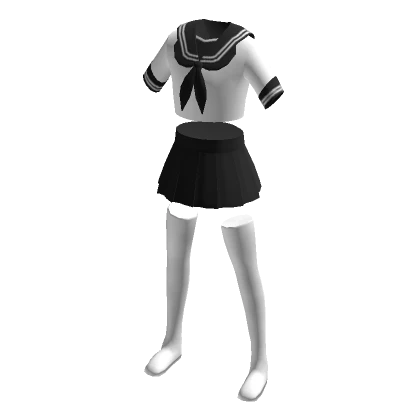 Monochrome Anime School Uniform w/ Socks