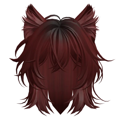 Dark Red Cat Ears Hairstyle