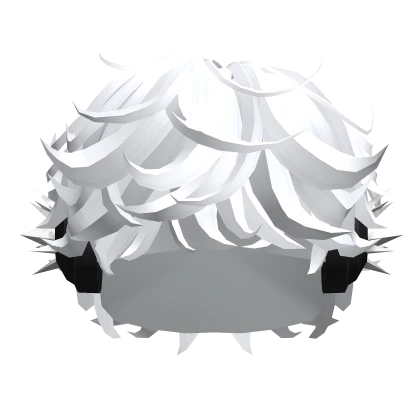 White Messy Hair with Spiky Headphones