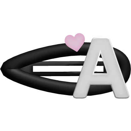 ♡ black a initial hair clip