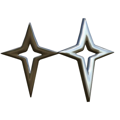 Y2K Silver Star Earrings