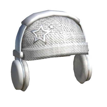 Y2K Grunge Beanie Headphones White